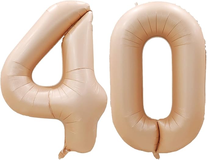 GOER Number 40 Balloons for 40th Birthday Party Decorations,42 Inch Jumbo Foil Helium Balloons for 40th Anniversary (Caramel)