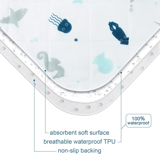 Incontinence Bed Pads 2 Pack, Bed Pads Washable Waterproof, Pee Pads for Kids, Adults, Elderly, and Pets, Bed Wetting Pads for Twin and Toddler Beds, Reusable Puppy Pads, Non Slip and Easy to Change