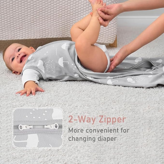 Yoofoss Baby Sleep Sack 12-18 Months Wearable Blanket for Babies 100% Organic Cotton 2-Way Zipper TOG 0.5 Toddler Sleeping Sack 3 Pack, Comfy Lightweight Sleep Sacks