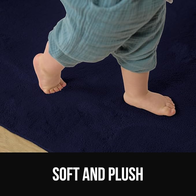 GORILLA GRIP Ultra Soft Washable Area Rug, Stain and Slip Resistant Plush Thick Carpet for Bedroom Living Room, No Shed Floor Rugs, Pet Friendly, Dorm Essentials, Kids Nursery Home Decor 3x2 Navy Blue