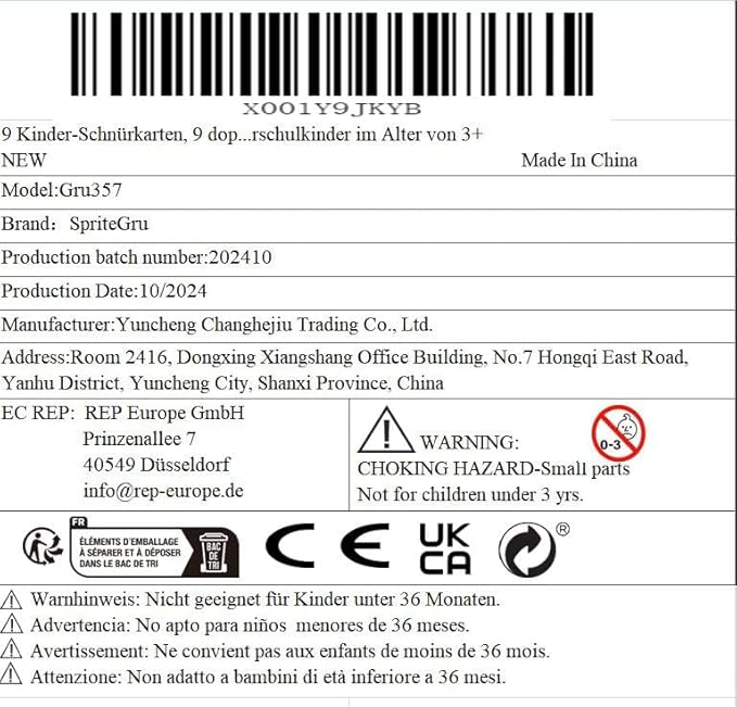 9 PCS Kids Lacing Cards, 9 Double Sided Farm Animals Sewing Cards with 9 Colorful Laces, Educational & Learning Toys for Preschoolers, Kids Ages 3+