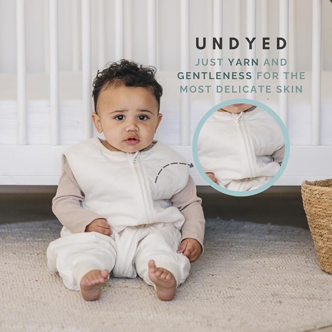 Tealbee DREAMSUIT: Toddler Sleep Sack with Feet 12-18 months, 18-24 months - 1.2 TOG All Season Baby Wearable Blanket for Walkers - Rayon made from Bamboo, Organic Cotton Sleeping Bag - Undyed