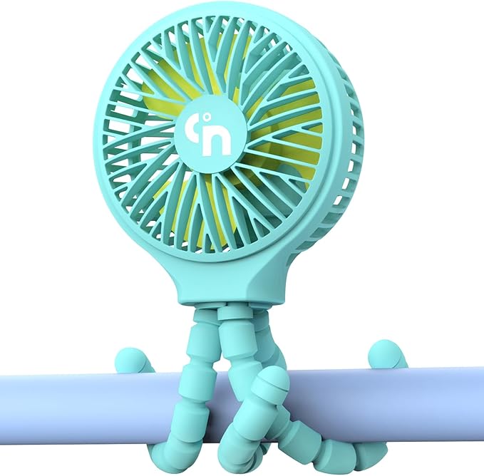 HomeLifairy Portable Stroller Fan, USB or Rechargeable Battery Operated with 3 Speeds and 360°Rotate, Cooling Clip On for Baby Crib Travel Car Seat Blue