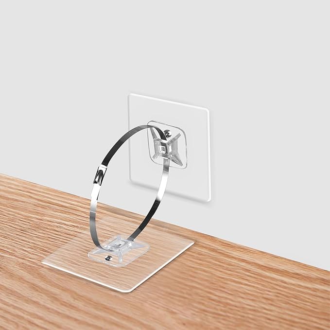 Adhesive Furniture Wall Anchors (10 Pairs 20 Packs), Vinkqiado Anti Tip Furniture Safety Straps for Baby Proofing, Secure Bookcase Dresser Shelf Cabinet to Wall for Child