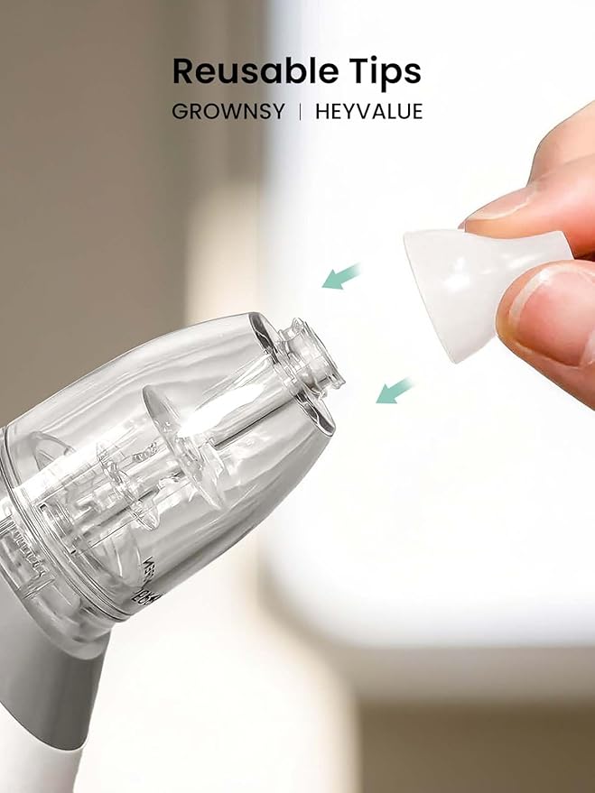 GROWNSY Nasal Aspirator for Baby with 2 Larger Suction Chambers and 6 Food-Grade Soft Silicone Tips, Blue