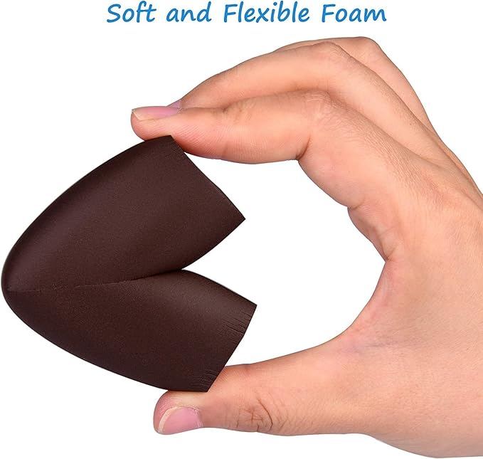 8-Pack Corner Protectors Baby Proof, Furniture Corner and Edge Safety Bumpers, Soft Rubber Foam Cushion Covers, 3M Taped Corner Guards, Baby Child Proofing Pads, Table Corner Protectors, Brown