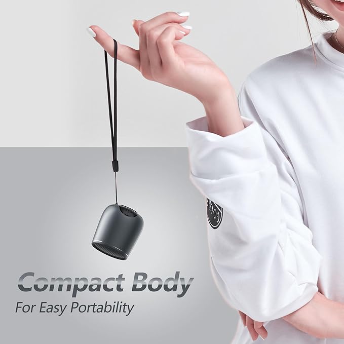 INSMY Small Bluetooth Speaker, Waterproof Mini Portable Wireless Speaker, Punchy Bass Rich Audio Stereo Pairing, Handheld Pocket Size Built in Mic for Hiking Biking Gift Laptop Tablet (Gray)