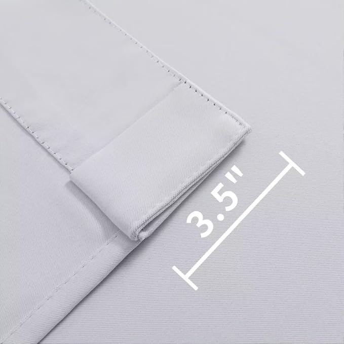 Joydeco 90 Inch 60% Blackout White Curtains 2 Panels,Elegant Soft Sheer Curtains for Bedroom,Thermal Insulated Black Out Drapes for Living Room,Rod Pocket Back Tab Drapes(W52 x L90 Inch,Greyish White)