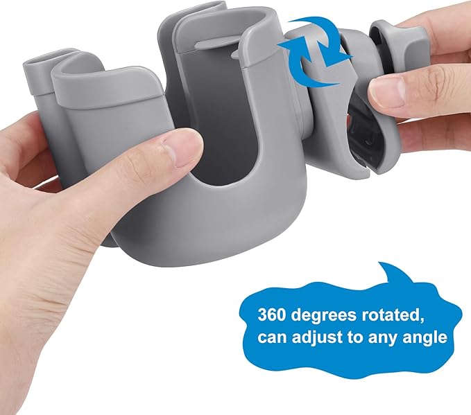 Accmor Stroller Cup Holder with Phone Holder, Bike Cup Holder, Universal Cup Holder for Uppababy Nuna Doona Strollers, 2-in-1 Cup Phone Holder for Stroller, Bike, Wheelchair, Walker, Scooter