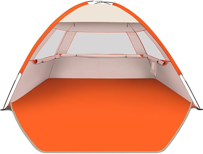 Gorich Beach Tent Sun Shelter for 3/4-5/6-7/8-10 Person with UPF 50＋ UV Protection, Lightweight & Easy Setup Beach Shade Canopy, Portable Beach Shade Tent Beach Cabana