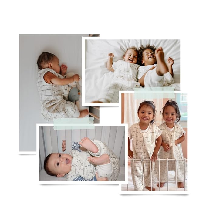 Tealbee Dreamsuit: Toddler Sleep Sack with Feet 3T-4T - 0.8 TOG Lightweight Baby Wearable Blanket for Walkers - Rayon made from Bamboo, Organic Cotton Sleeping Bag - Checkered