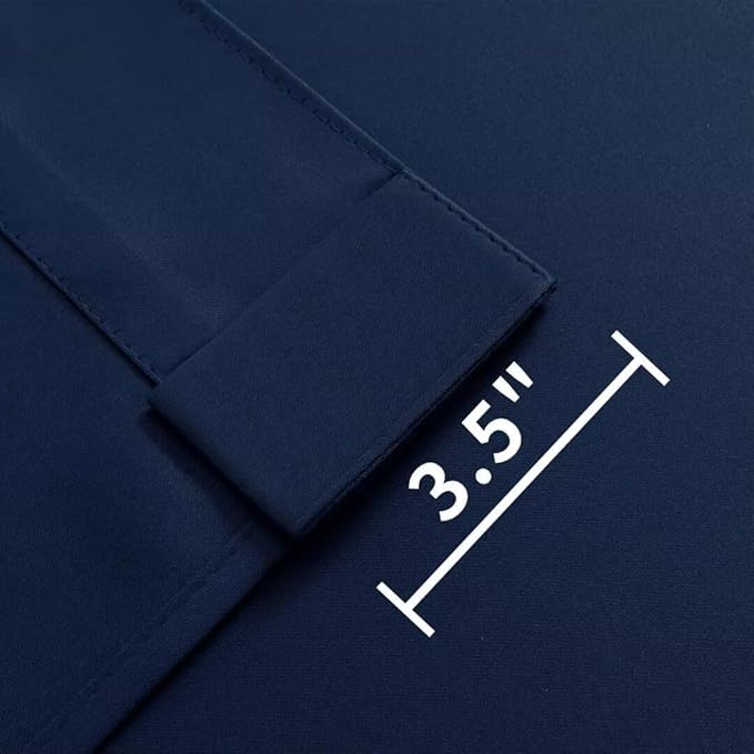 Joydeco Blackout Curtains 96 Inches Long, Thermal Insulated Black Out Curtains 2 Panels Set for Bedroom, Room Darkening Drapes for Living Room Window (W37 x L96 Inch, Navy Blue)