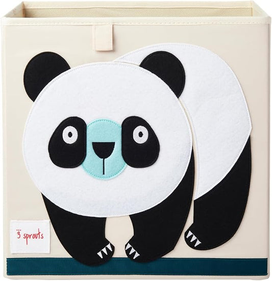 3 Sprouts Toy Storage Organizer: Toy Box Cube Organizer for Playroom, Nursery - Foldable Storage Bin - Panda