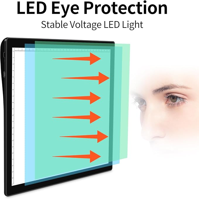 A4 Rechargeable Light Pad with Carry Bag, KOBAIBAN Wireless Magnetic Tracing Light Box, 5-Level Brightness LED Light Tablet Board, Cordless Battery Powered Light Drawing Table for DIY Diamond Painting