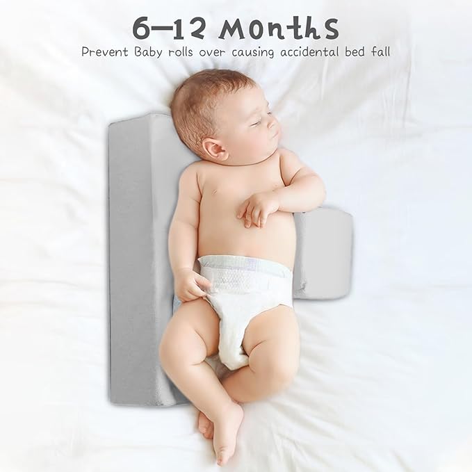 Baby Side Sleeper Weddge Breathable Pillow, Removable and Washable Breathable Bedding Set