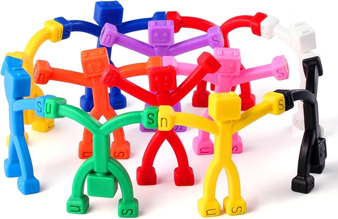 12 PCS Magnetic Travel Toys for Kids, Creative, Portable and Educational, Magnetic-People-Magnet-Men: Cute Robot & Funny Magnets, Small Fidget Toys for Classroom Prizes, Easter Egg Stuffers, Office