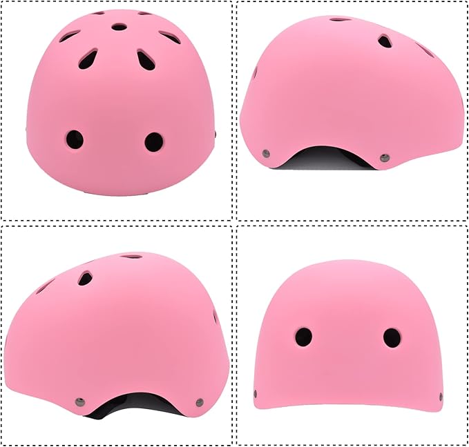 Kids Bike Helmet Set Adjustable for Children, Boys, Girls and Teenagers Aged 3-8 Years Includes Elbow, Knee, Wrist Guards Children's Helmet Protection Set for Bikes SkateboardsRollerskates