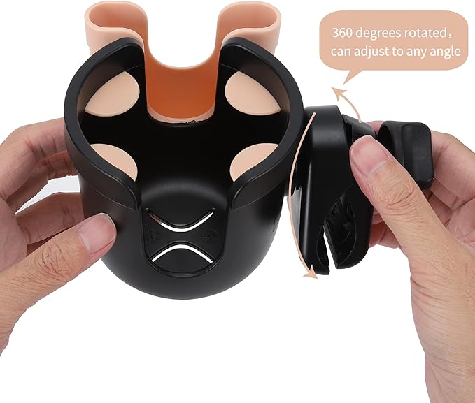 Accmor Stroller Cup Holder with Phone Holder, Bike Cup Holder, Universal Cup Holder for Uppababy Nuna Doona Strollers, 2-in-1 Cup Phone Holder for Stroller, Bike, Wheelchair, Walker, Scooter