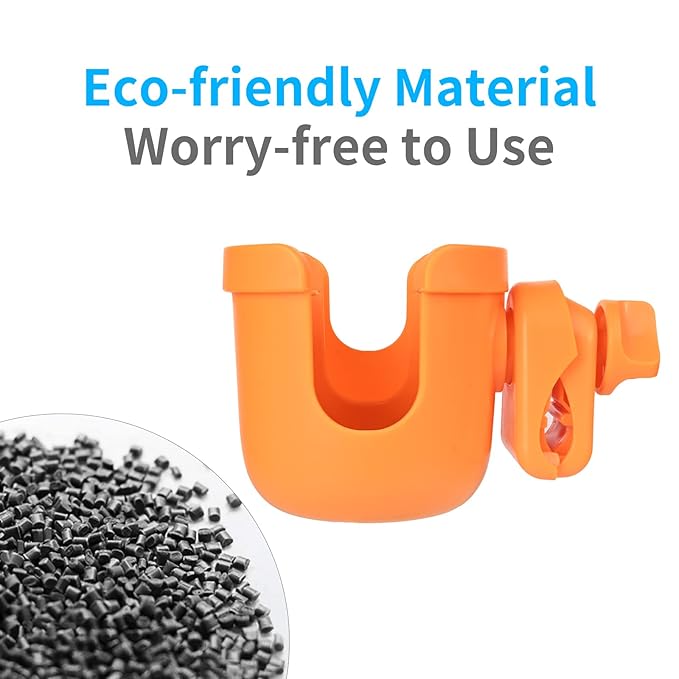 Suranew Adjustable Stroller Cup Holder with Phone Holder for Baby Stroller for Family Members (Orange)