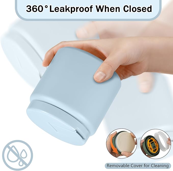 26oz Kids Thermos for Hot Food, Insulated Vacuum Food Jar with Buckle Lid, Stainless Steel Wide Mouth Leak Proof Insulated Lunch Container for School Picnic Travel, Blue