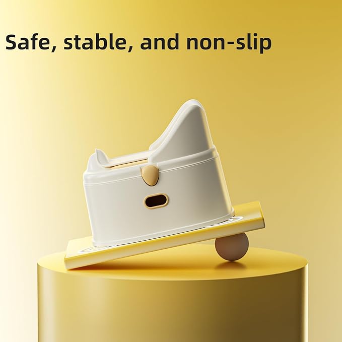 3 in 1 Toddler Potty Training Toilet Seat with Steps Ladder, Foldable Potty Train Chair Adapter for Toddlers Kids Boys Girls, Yellow