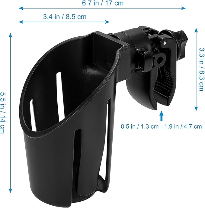 Accmor Universal Cup Holder, Stroller Cup Holder, 360° Rotatable Large Caliber Designed Bottle Holder for Stroller, Bike, Wheelchair, Walker, Scooter
