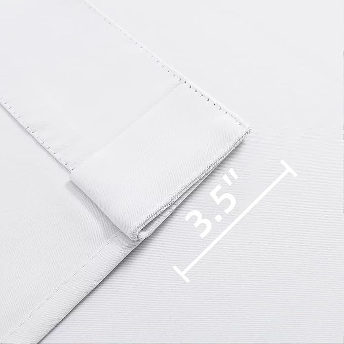 Joydeco 90 Inch 60% Blackout White Curtains 2 Panels, Elegant Semi Sheer Curtains for Bedroom, Thermal Insulated Black Out Drapes for Living Room, Rod Pocket Back Tab Drapes(W52 x L90 Inch,Pure White)