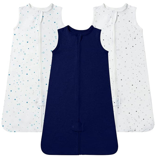 TotAha Sleep Sack 12-18-24 months 3 Pack, Buttery Soft Wearable Blanket Baby Sleeping Bag with 2-way Safe Zipper for Girl Boy, 0.5 TOG