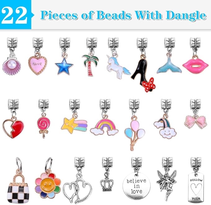 AIPRIDY 150 Pieces Charm Bracelet Making Kit,Unicorn Mermaid Crafts Gifts Set Can Inspires Imagination and Creativity,Jewelry Making Kit Perfect Gifts for Girls 5-12 Years Old (150 Pieces)
