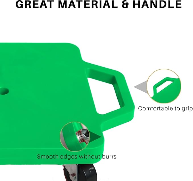 2 Plastic Scooter Boards with Handles for Kids Sitting and Sports Training, with 1 Ring, 2 Ropes and 4 Beanbags, Indoor and Outdoor Play