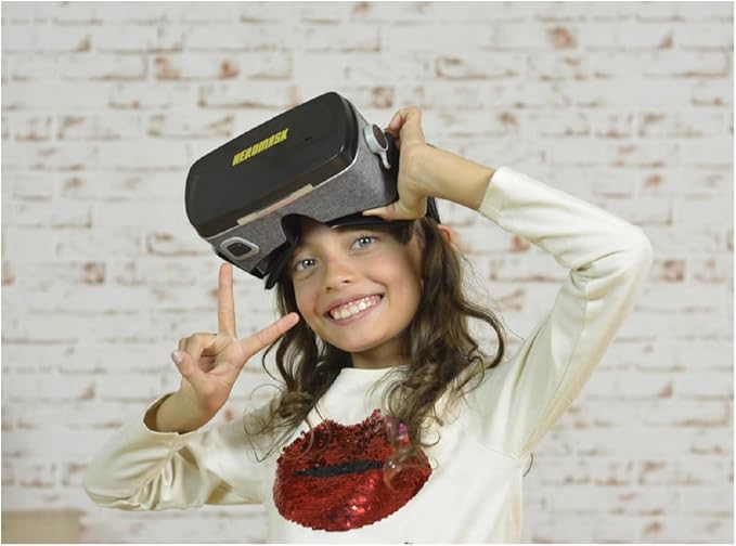 Heromask Virtual Reality Headset for Kids + Video Games to Learn Spanish Italian etc [Language Learning] VR for Kids. Kids Gifts for Boys and Girls for Age 5 to 12 Years Old. Educational