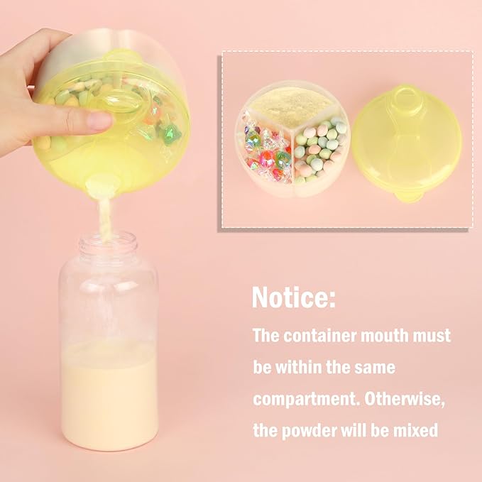 Accmor Baby Formula Dispenser On The Go, Formula Container to Go, Non-Spill Rotating Three-Compartment Formula Dispenser and Snack Storage Container for Infant Toddler Traveling