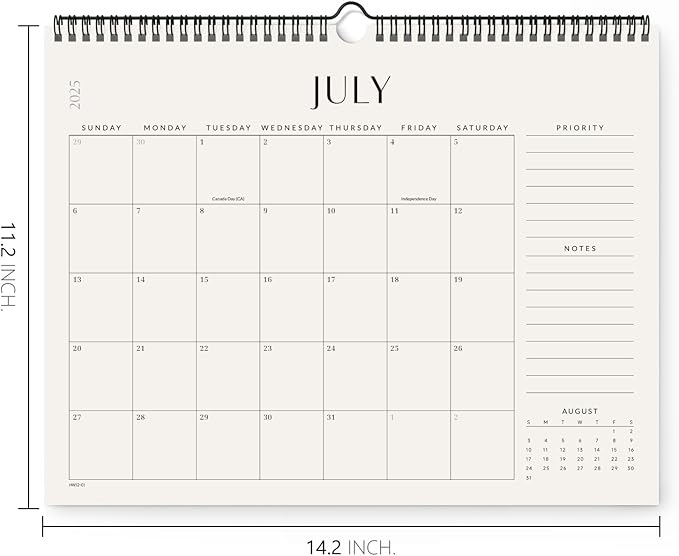 Jotsome Wall Calendar 2025-2026, Academic Monthly Wall Calendar From July 2025 to December 2026 14.2x11.2 inch for Home and Office, Easy Planning