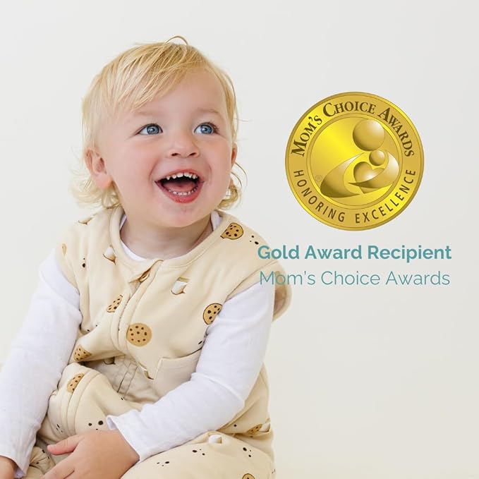 Tealbee Dreamsuit: Toddler Sleep Sack with Feet 3T 4T - 1.5 TOG Winter Baby Wearable Blanket for Walkers - Rayon made from Bamboo, Organic Cotton Sleep Bag - Cookies
