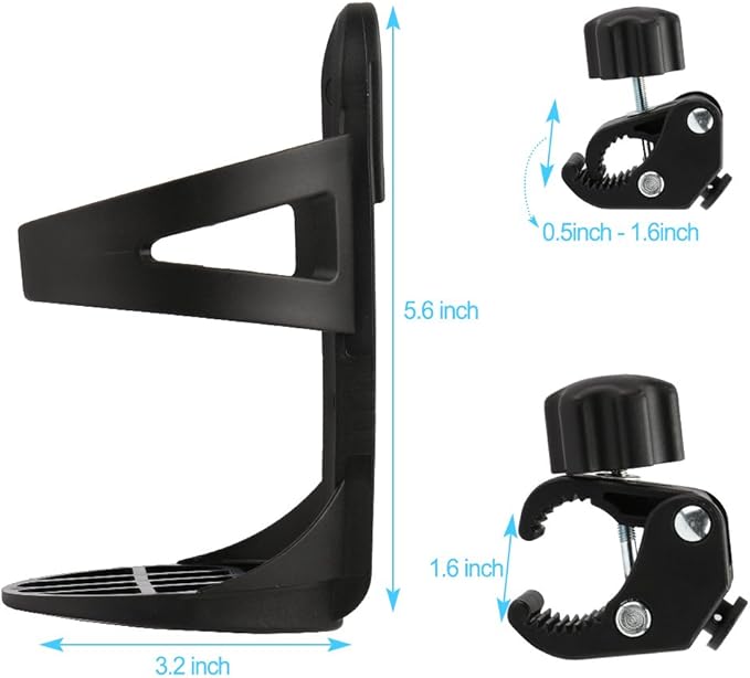 Accmor Stroller Cup Holder, Universal Cup Holder for Uppababy, Nuna, Doona Strollers, 360 ° Rotatable Bottle Holder for Stroller, Bike, Wheelchair, Walker, Scooter