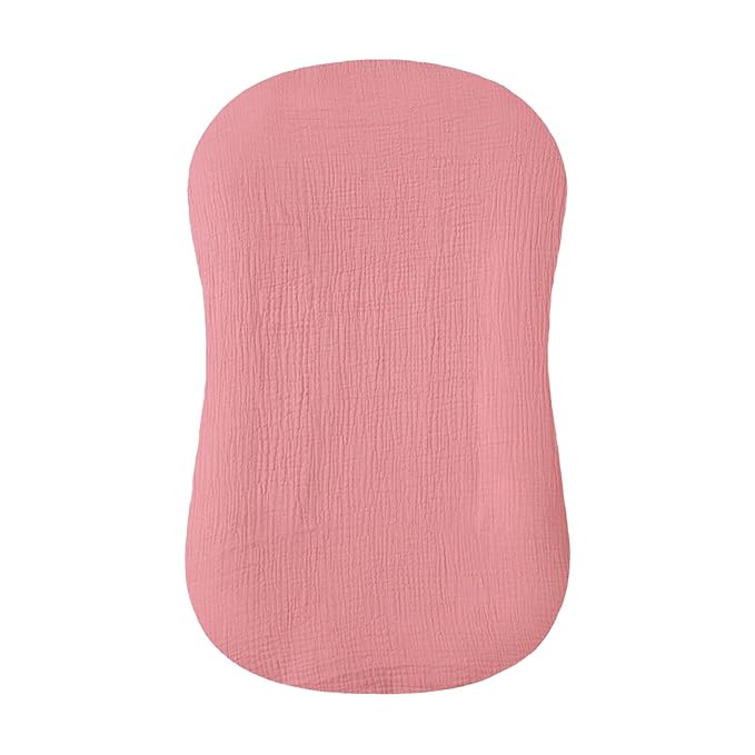 Hooyax Muslin Baby Lounger Cover Soft Organic Cotton Slipcover Fits Newborn Lounger for Baby Boys and Girls (Flesh Pink)