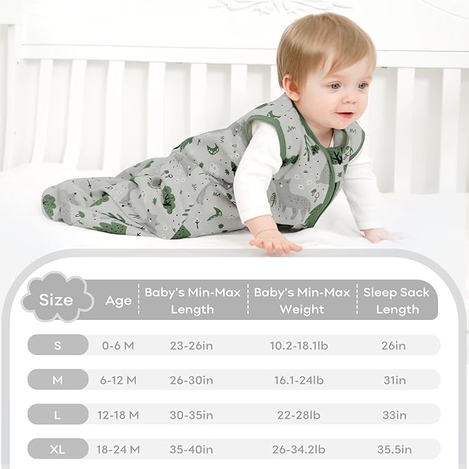 Yoofoss Baby Sleep Sack 6-12 Months Baby Wearable Blanket 100% Organic Cotton 2-Way Zipper Toddler Sleeping Sack, 3 Pack Soft Lightweight Sleep Sacks for Babies
