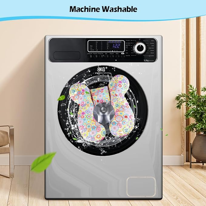 KAKIBLIN Baby Neck Pillow, Upgraded Baby Support Pillow,Baby Neck Support Pillow for Carseat, Newborn Neck Support for Car Seat,Pushchair,Travel (Flower)