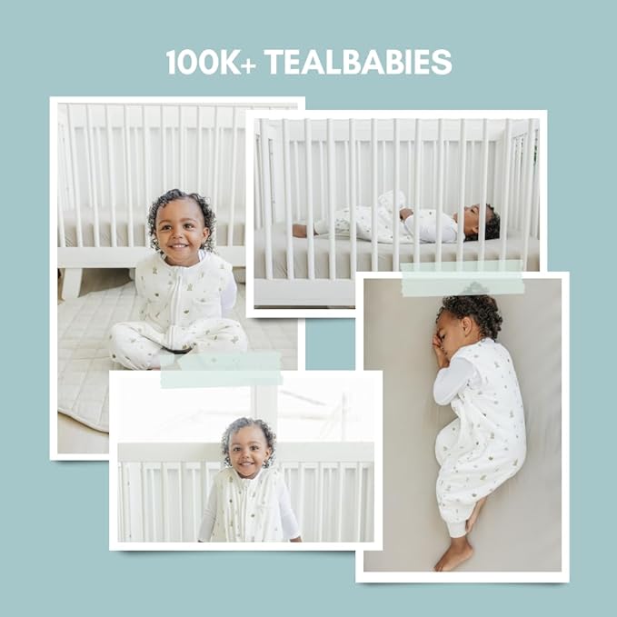 Tealbee DREAMSUIT: Toddler Sleep Sack with Feet 12-18 Months, 18-24 Months - 0.8 TOG Lightweight Summer Baby Wearable Blanket for Walkers - Rayon Made from Bamboo, Organic Cotton Sleeping Bag - Cactus