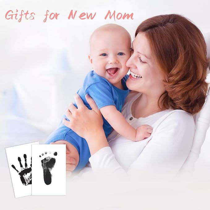 4-Pack Baby Footprint Kits,Inkless Hand and Footprint Kit,Clean Touch Baby Handprints and Footprints Kits,No Mess Ink Pad for Baby Hand and Footprints,Baby Shower Gifts for New Moms
