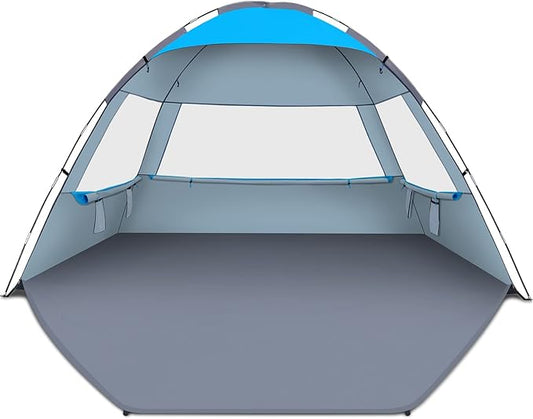 Gorich Beach Tent Sun Shelter for 3/4-5/6-7/8-10 Person with UPF 50＋ UV Protection, Lightweight & Easy Setup Beach Shade Canopy, Portable Beach Shade Tent Beach Cabana