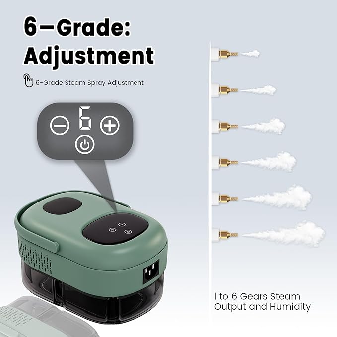 2500W Handheld Steam Cleaner,Portable Car Steamer For Auto Detailing,High-Temperature and Pressure Steam Cleaner For Home, Steam Cleaning Machine for Furniture,Kitchen,Grout,Floor,Tile (7-Green)