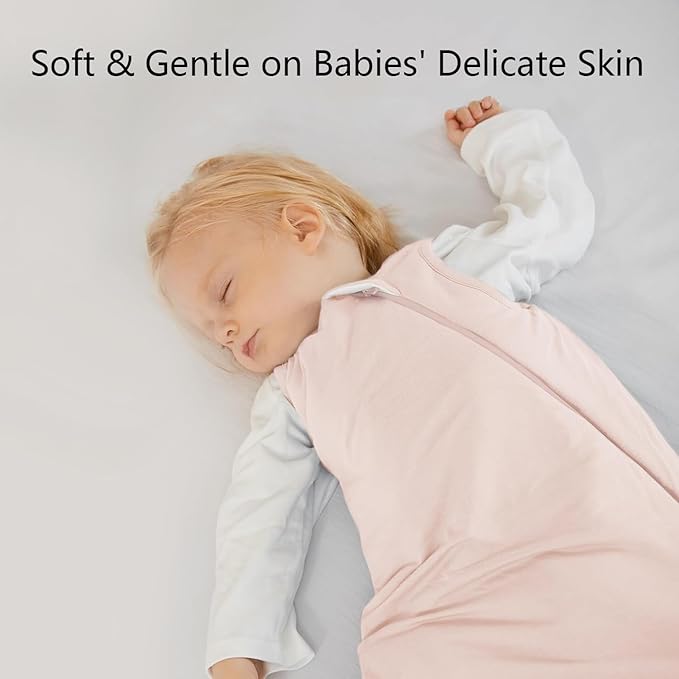 Rayon Made from Bamboo Sleep Sack 0-6 Months 1.0 Tog Ultra Soft Baby Wearable Blanket 0-3 Months Sleeping Sack 3-6 Months for Infant Newborn Babies Unisex Girl Boy 2-Way Zipper Breathable Lightweight