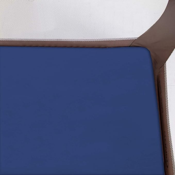 4-Pack Fitted Pack and Play Sheets for Boys and Girls - Breathable, Soft Microfiber Baby Sheets in Grey and Navy