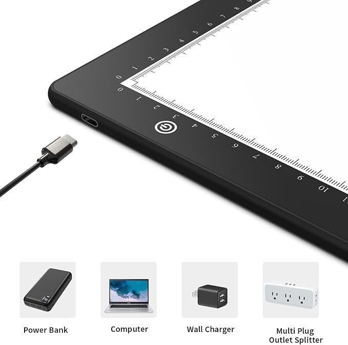 A4 Light Box for tracing,Ultra-Thin Magnetic led Light pad for Drawing,Stepless dimming lightbox for Sketching,Tattoo, Light Table for Artists,Diamond Painting,X-ray Viewing