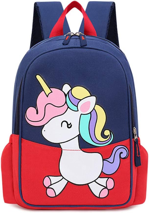 12 inch Kids Small Toddler Preschool Travel Backpack Cool Cute Cartoon Daypack (Little Red Unicorn)