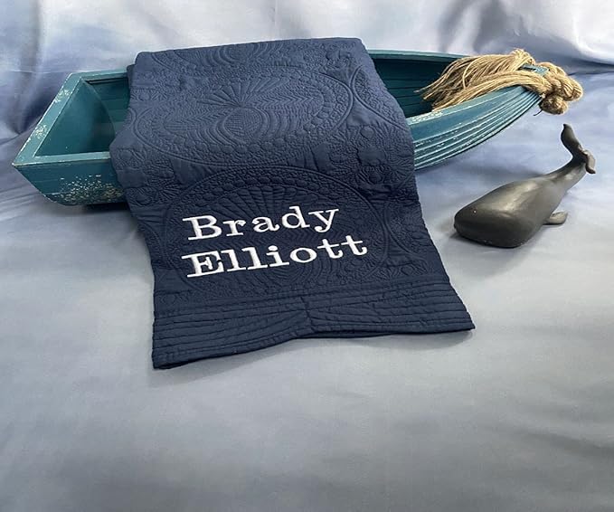 Personalized Baby Blanket Quilt | Monogrammed Blankets for Boys and Girls | Embroidered Baby Gifts | (Airplane)