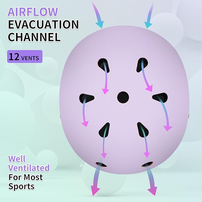 Adjustable Kids Bike Helmet with Knee & Elbow Pads Set, Color Gradient Design for Boys and Girls Aged 3-14+, for Skateboarding, Scooter, Roller & Inline Skating, Longboard