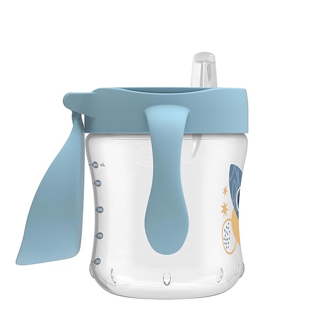 Dr. Brown's Natural Flow Anti-Colic Options+ Special Edition Blue Baby Bottle Gift Set with Soft Sippy Spout Transition Cup, Flexees Teether, Bottle Cleaning Brush and Travel Caps