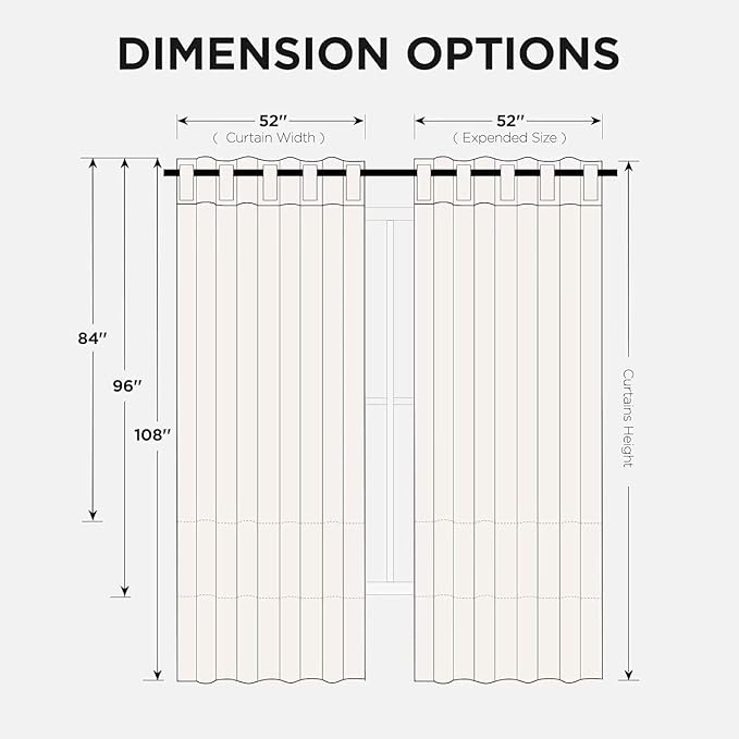 Joydeco 84 Inch 60% Blackout White Curtains 2 Panels, Elegant Semi Sheer Curtains for Bedroom, Thermal Insulated Black Out Drapes for Living Room, Rod Pocket Back Tab Drapes(W52 x L84 Inch,Pure White)